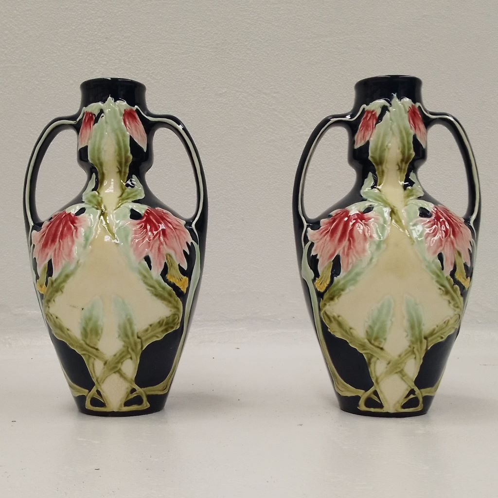 French antique majolica vases at French Originals NZ