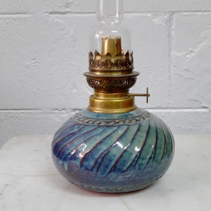 Teal coloured hand made French ceramic lamp at French Originals NZ
