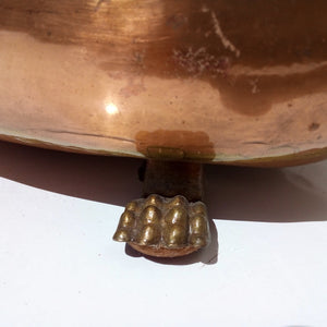 Brass lions paw feet on French copper jardiniere at French Originals NZ