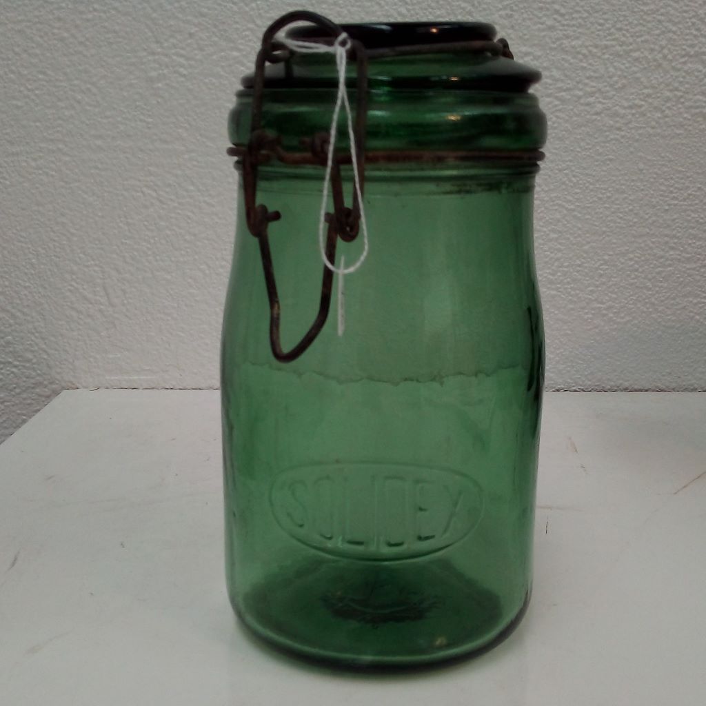E 6. Solidex 1L French vintage green jar at French Originals NZ