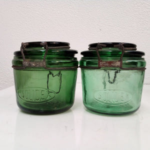 G 8.9. Solidex 0.5L French vintage green jars at French Originals NZ