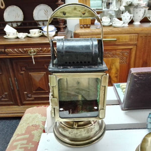 antique French SNCF railwaymans lamp front view at French Originals NZ