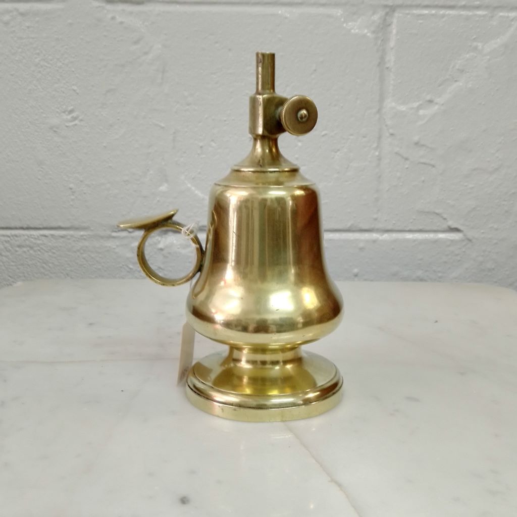 Antique French brass whale oil lamp at French Originals NZ