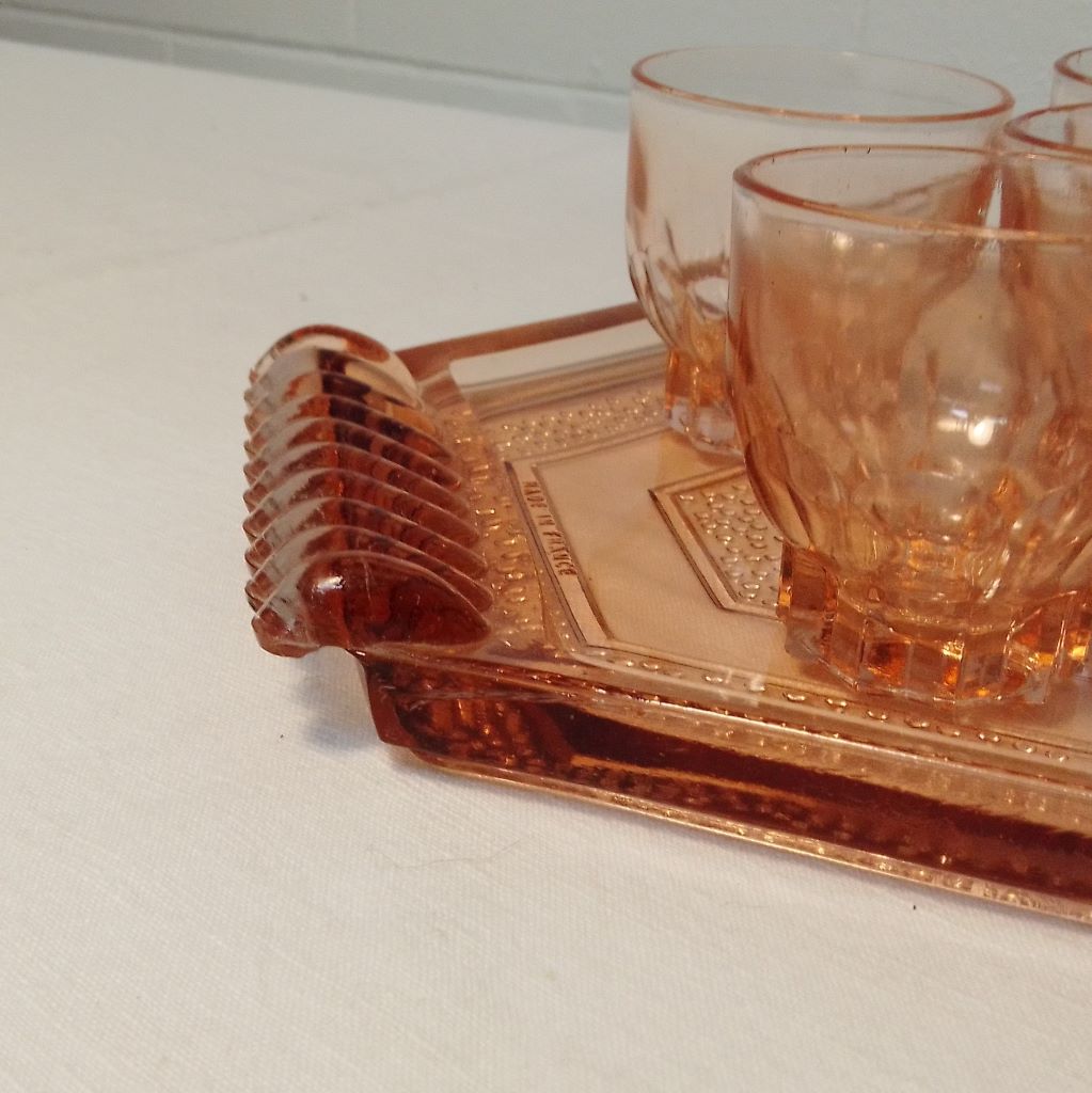 Art deco French pink tray with MADE IN FRANCE stamp on it from French Originals NZ