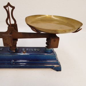 Blue enamel French Antique Force scales at French Originals NZ