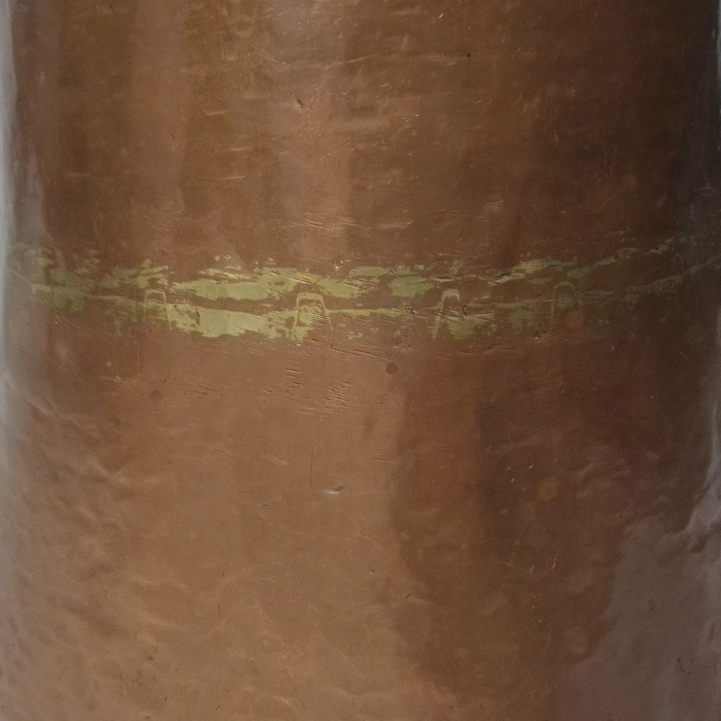 brass jointing on French antique copper milk jug from French Originals NZ
