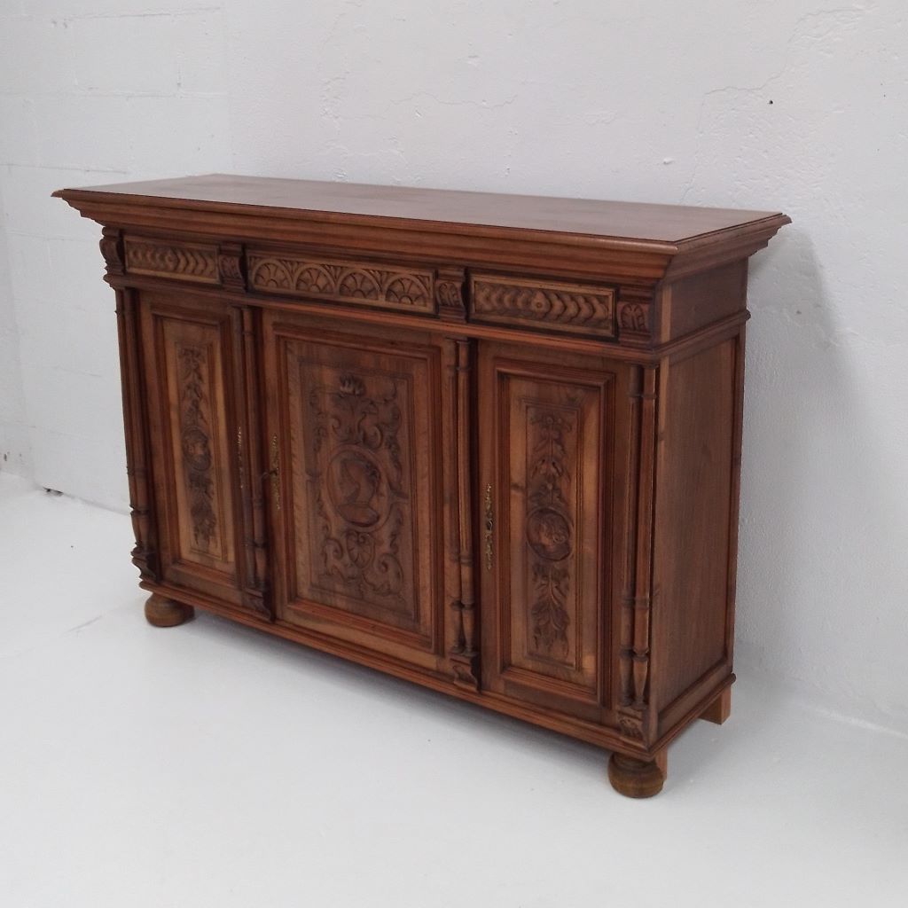 Carved French antique walnut sideboard at French Originals NZ