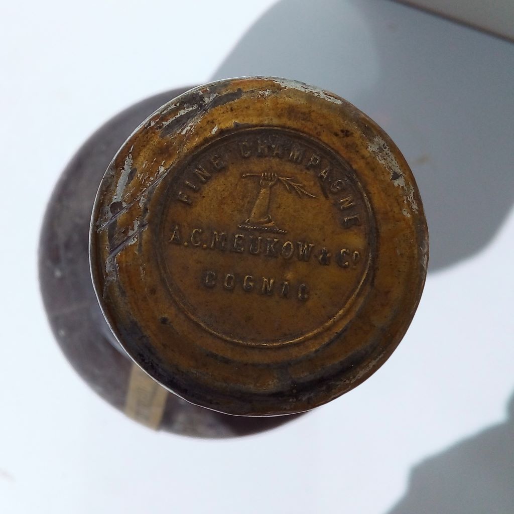 Fine Champagne top of French vintage promotional bottle at French Originals NZ