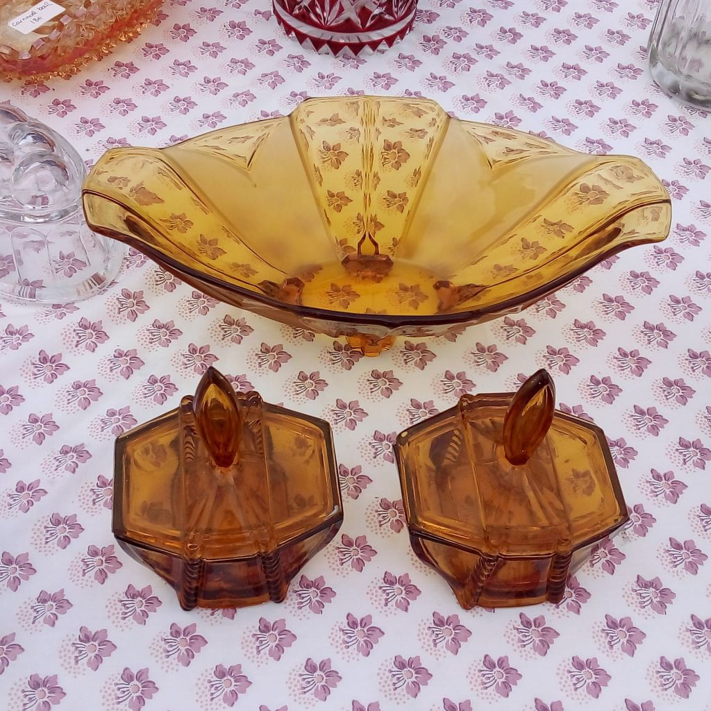 Art Deco Glass Dressing Table Set French Originals