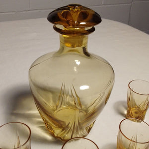 French vintage amber glass decanter from French Originals NZ