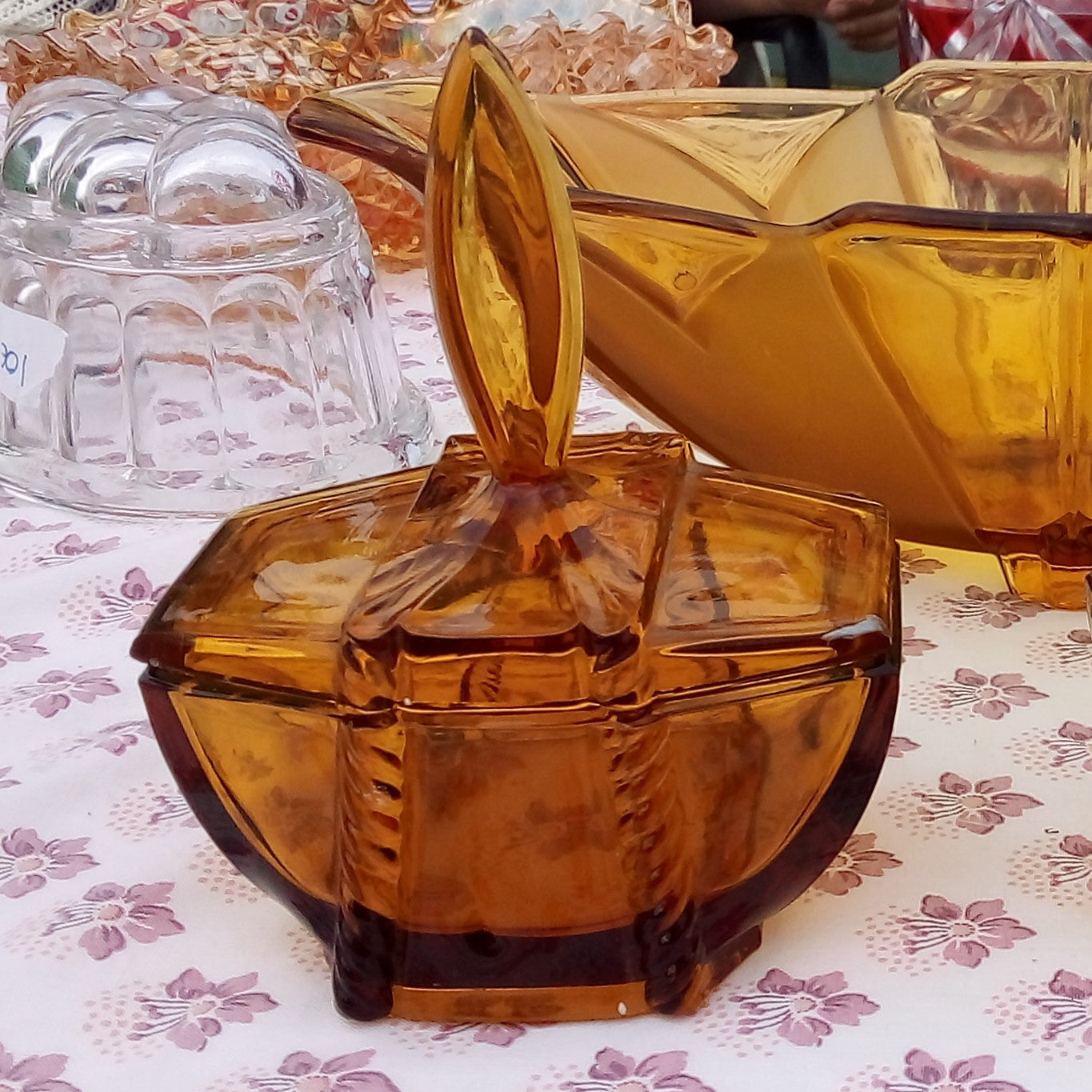 French Vintage glass trinket jar at French Originals NZ
