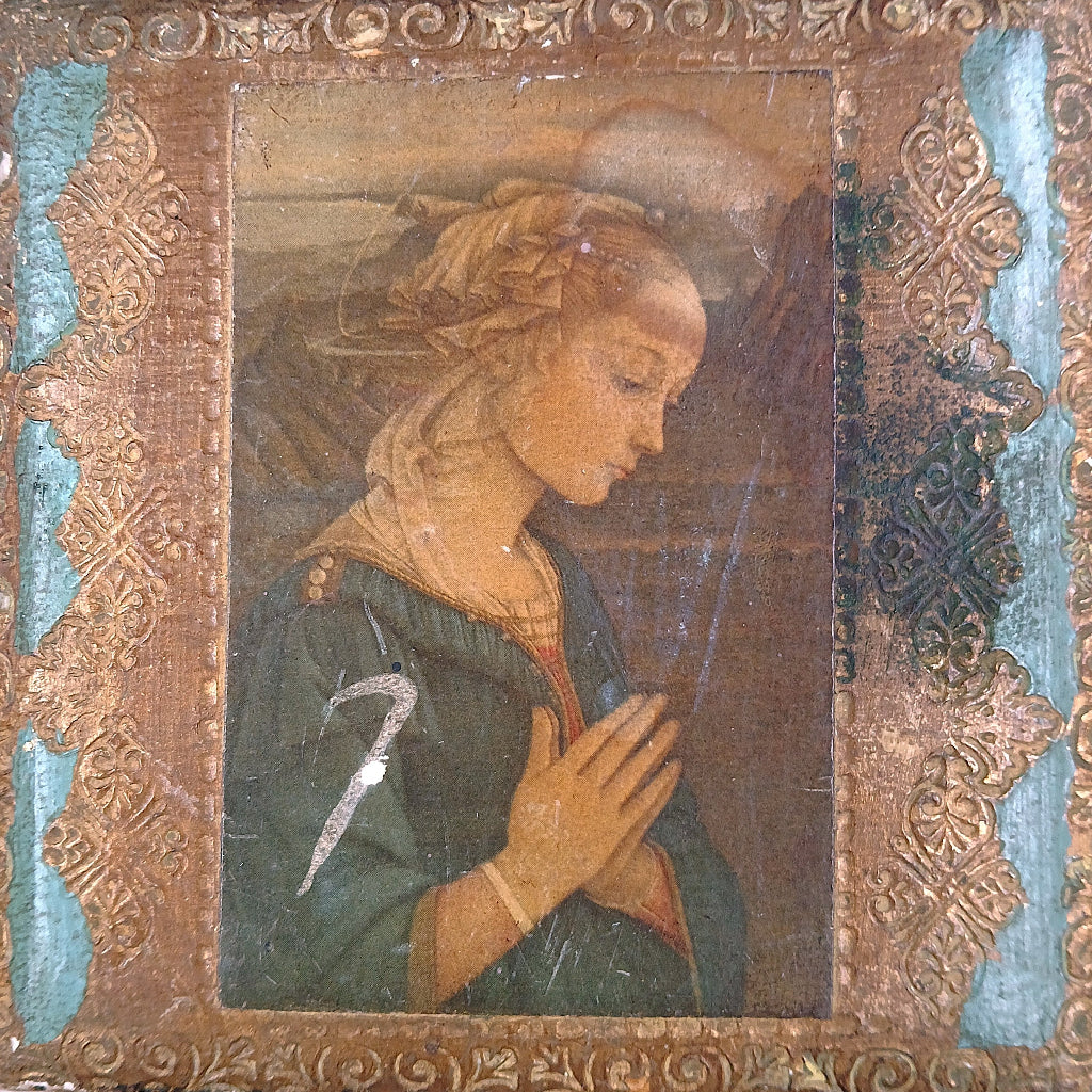 Madonna painting on French vintage rosary box at French Originals NZ