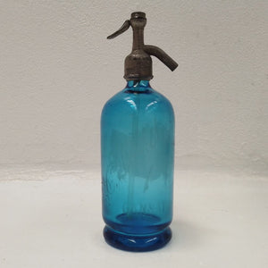French antique blue glass soda bottle at French Originals NZ