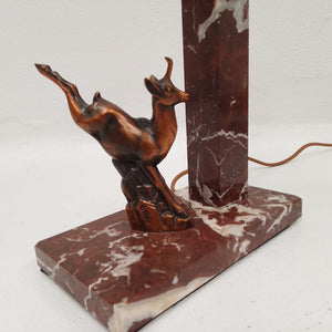 French antique bronzed deer on marble base at French Originals NZ