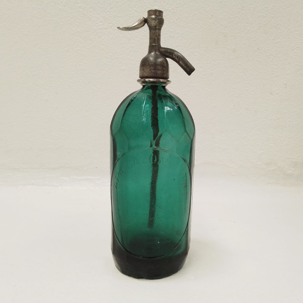 French antique green soda bottle antique romanian glass at French Originals NZ