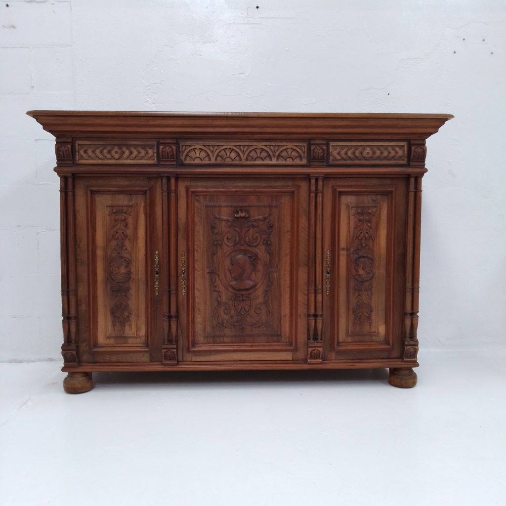 French antique sideboard with carved doors at French Originals NZ