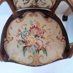 French chair floral tapestry seat at French Originals NZ