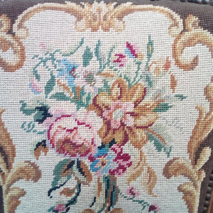 French floral tapestry on chair at French Originals NZ