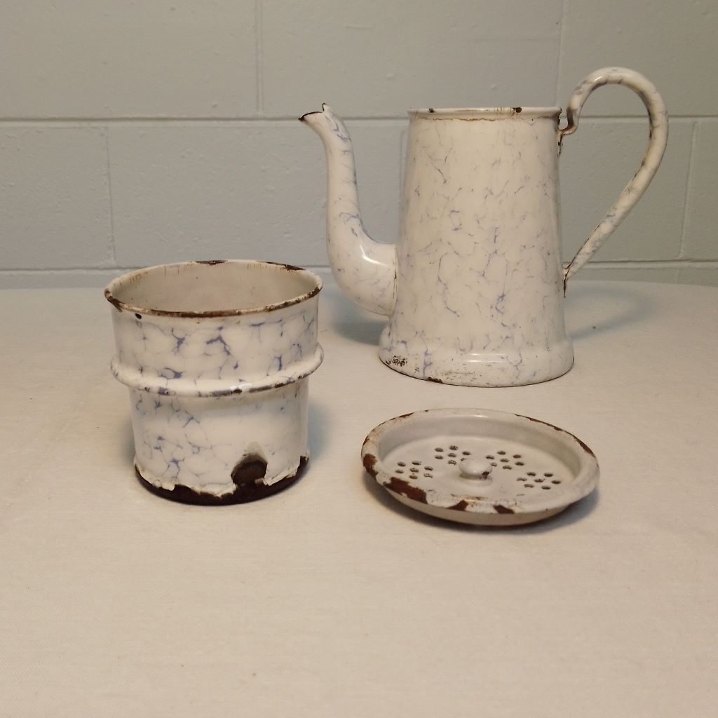 French vintage enamel coffee pot parts from French Originals NZ