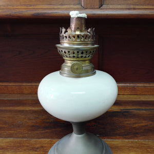 French vintage ceramic oil lamp with  new wick at French Originals NZ