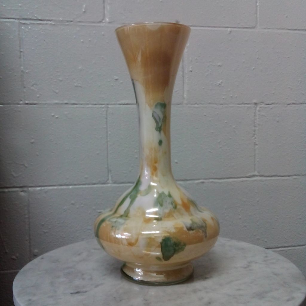 French Vintage marbled glass vase at French Originals NZ