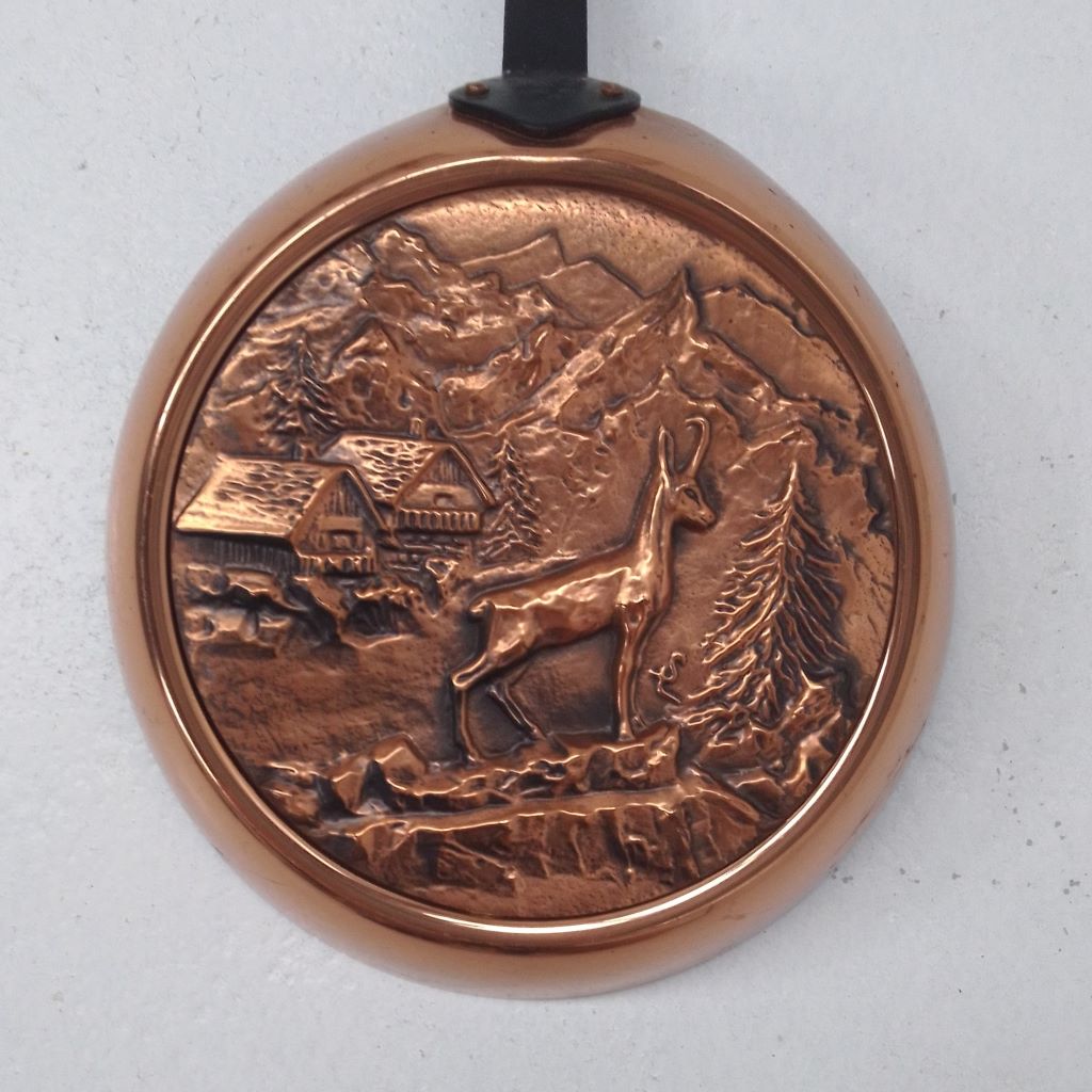 French vintage copper with mountain scene at French Originals NZ