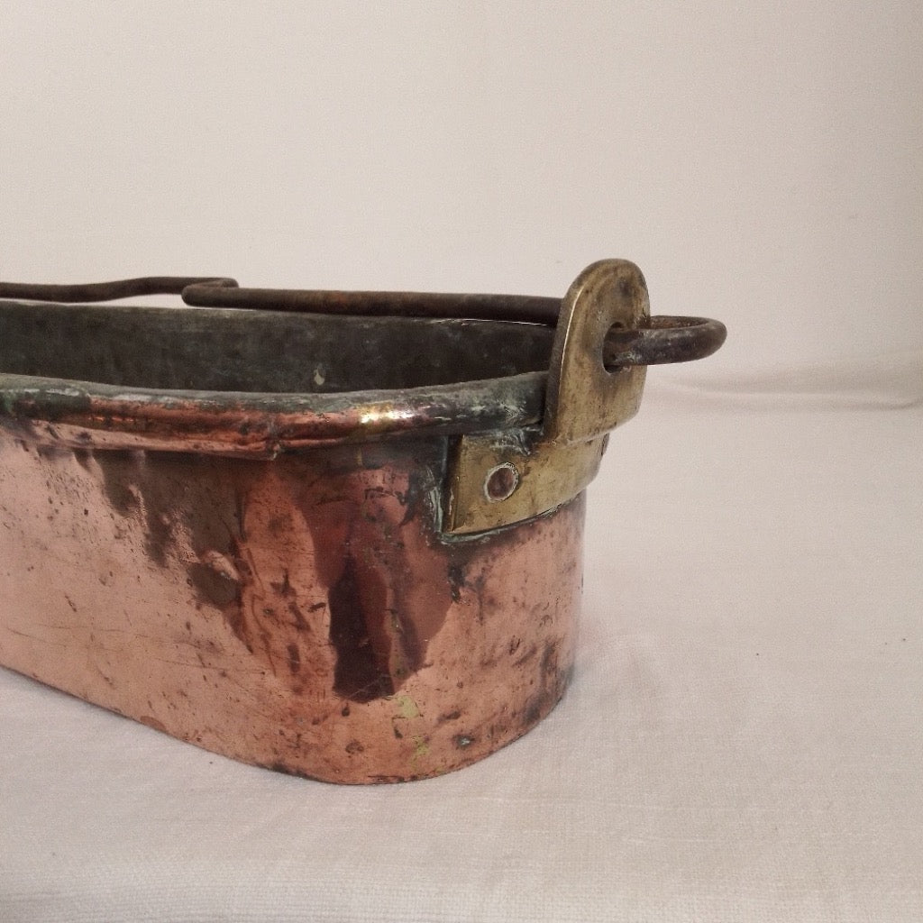 French antique copper steamer with brass eyes at French Originals NZ