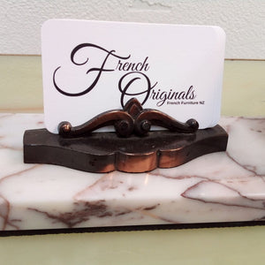Marble base and card holder with French Originals NZ card