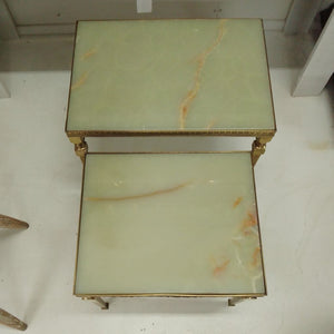 Marble tops of French Antique side tables at French Originals NZ