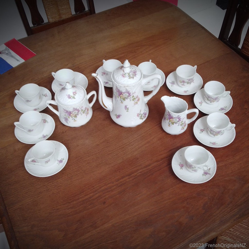 French antique Limoges porcelain coffee set complete at French Originals antiques
