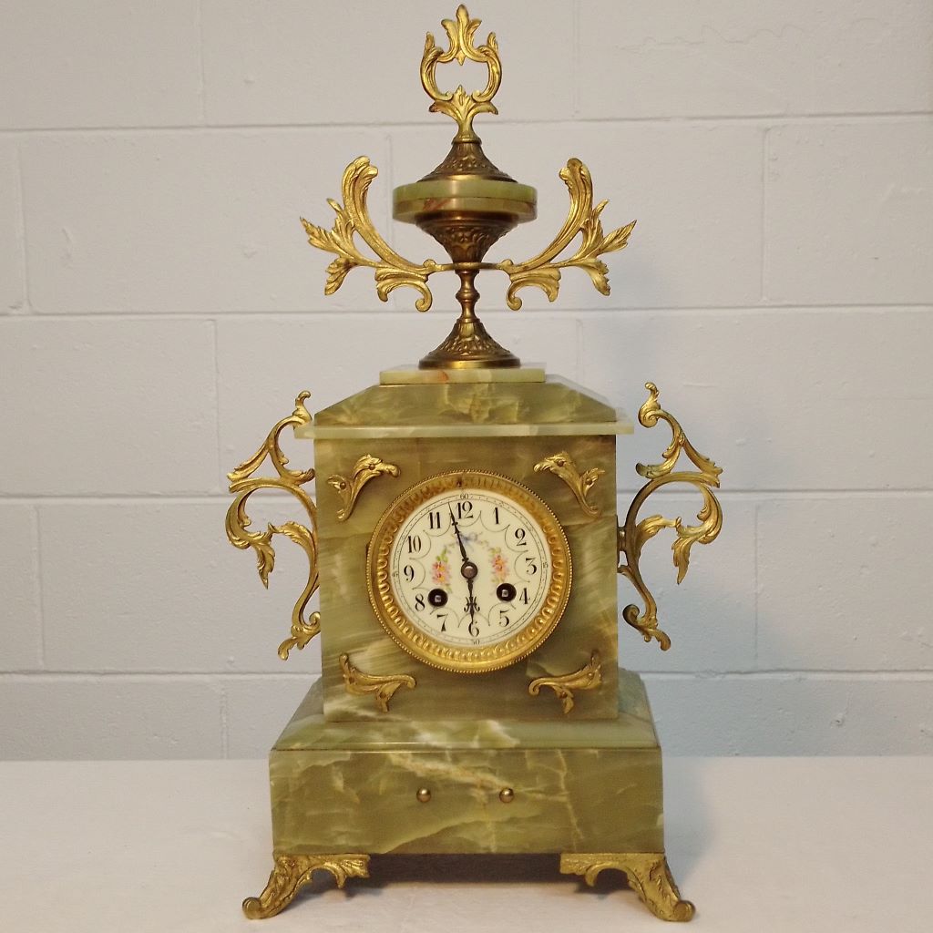 Napoleon III French antique onyx mantle clock from French Originals NZ