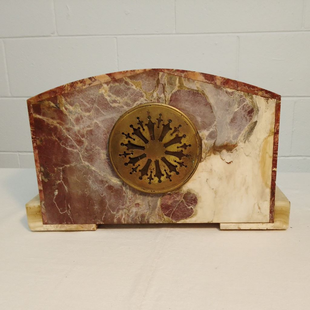 rear view of French Antique marble clock from French Originals NZ