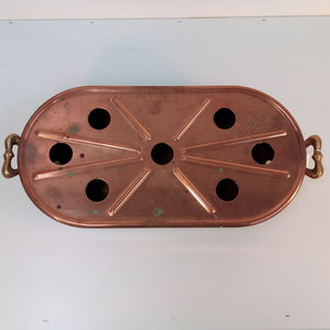 top view lid on French vintage copper warming dish at French Originals NZ