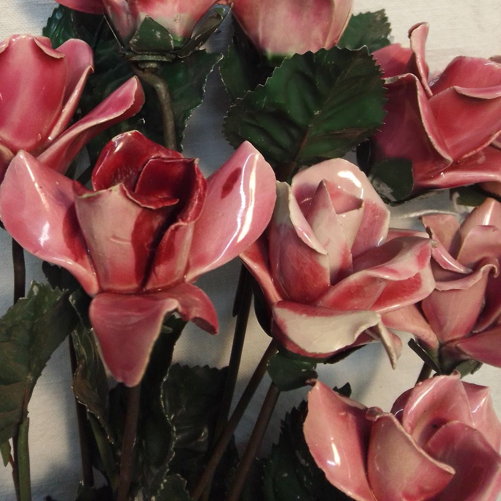 Ceremic Roses Vintage French Ceramic Flowers - Long Stem Roses – French Originals