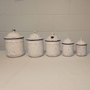 Vintage French kitchen canister set of five from French Originals NZ