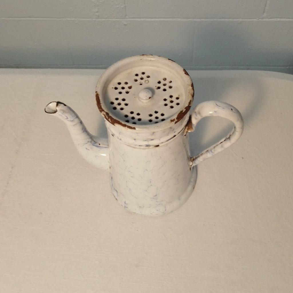 vintage enamel cafetiere without a lid from French Originals NZ