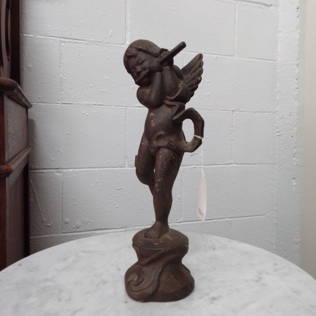 vintage French cupid cast iron on stand at French Originals NZ