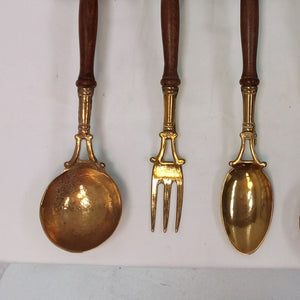 French kitchen brass fork and two spoons at French Originals NZ