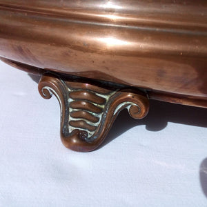 copper feet on French vintage copper warming plate at French Originals NZ