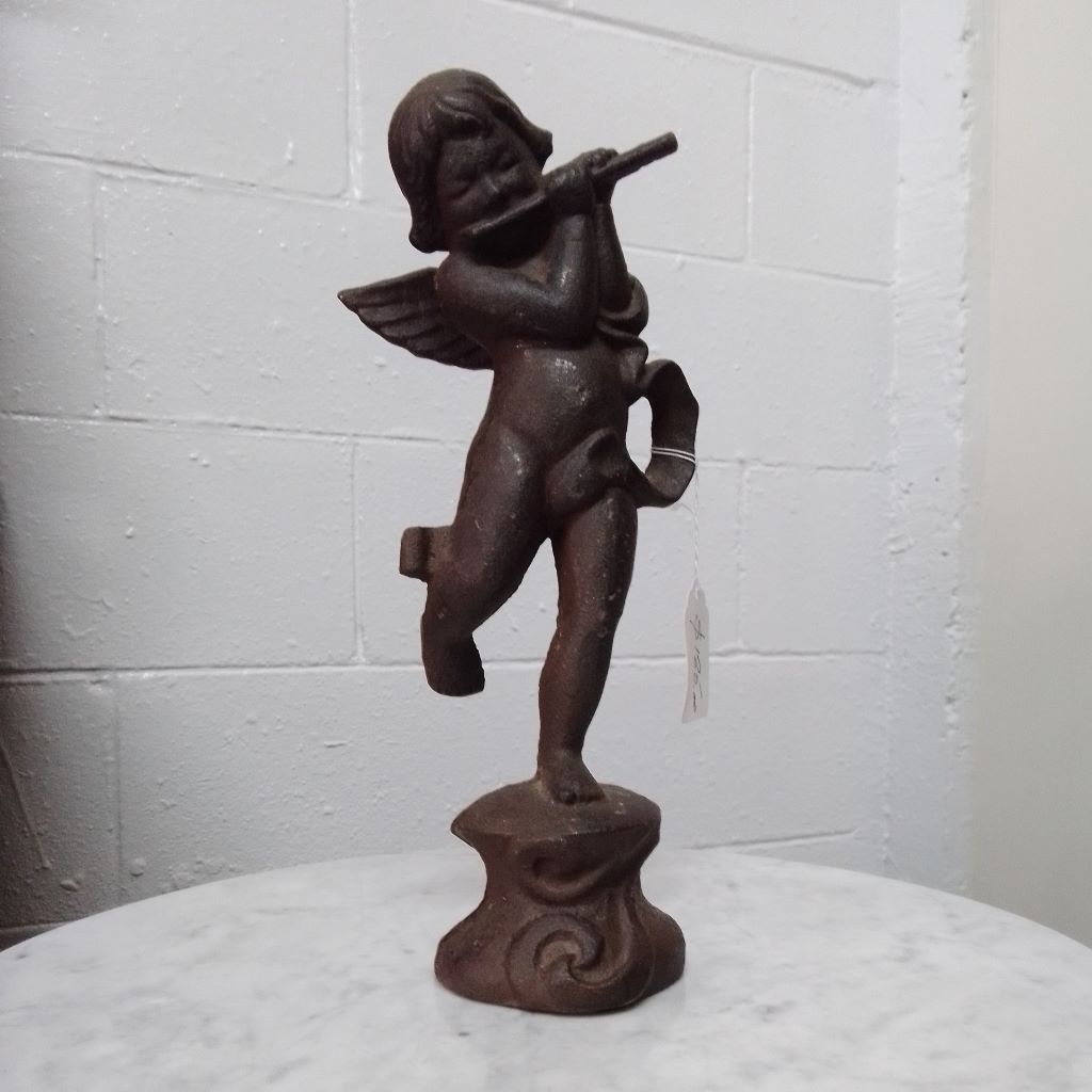 cupid playing pipe French vintage heavy statue at French Originals NZ