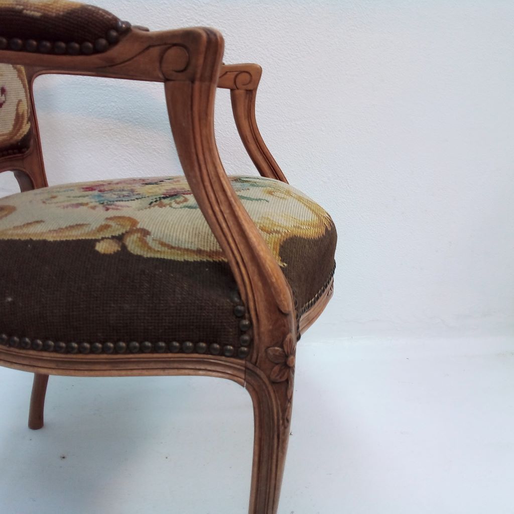 curved arms of French Louis XV chair at French Originals NZ