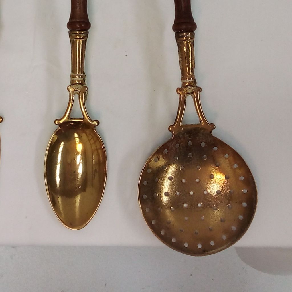 draining spoon and spoon brass French Kitchen utensils at French Originals NZ