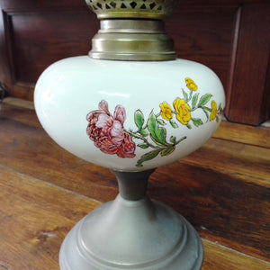 Handpainted roses on French Vintage lamp at French Originals NZ