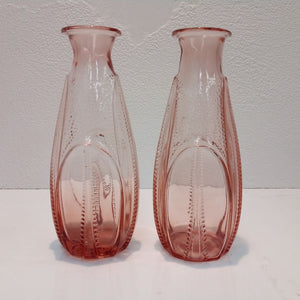 pair of French antique pink glass vases at French Originals NZ