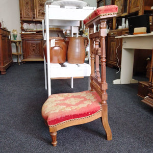 side view showing chair slope of French antique chair at French Originals NZ