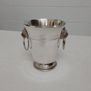 French silver plated ice bucket with Lions head handles at French Originals NZ