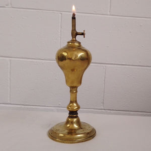 1800s French antique brass whale oil lamp from French Originals NZ