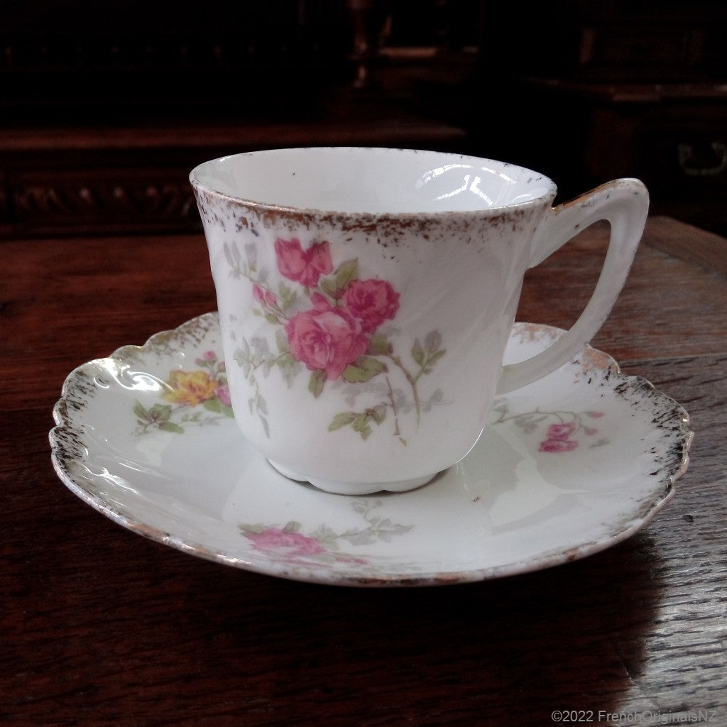 Limoges Porcelain Red Roses demitasse set – French Originals