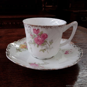 Antique French Limoges Porcelain Cup and Saucer NZ