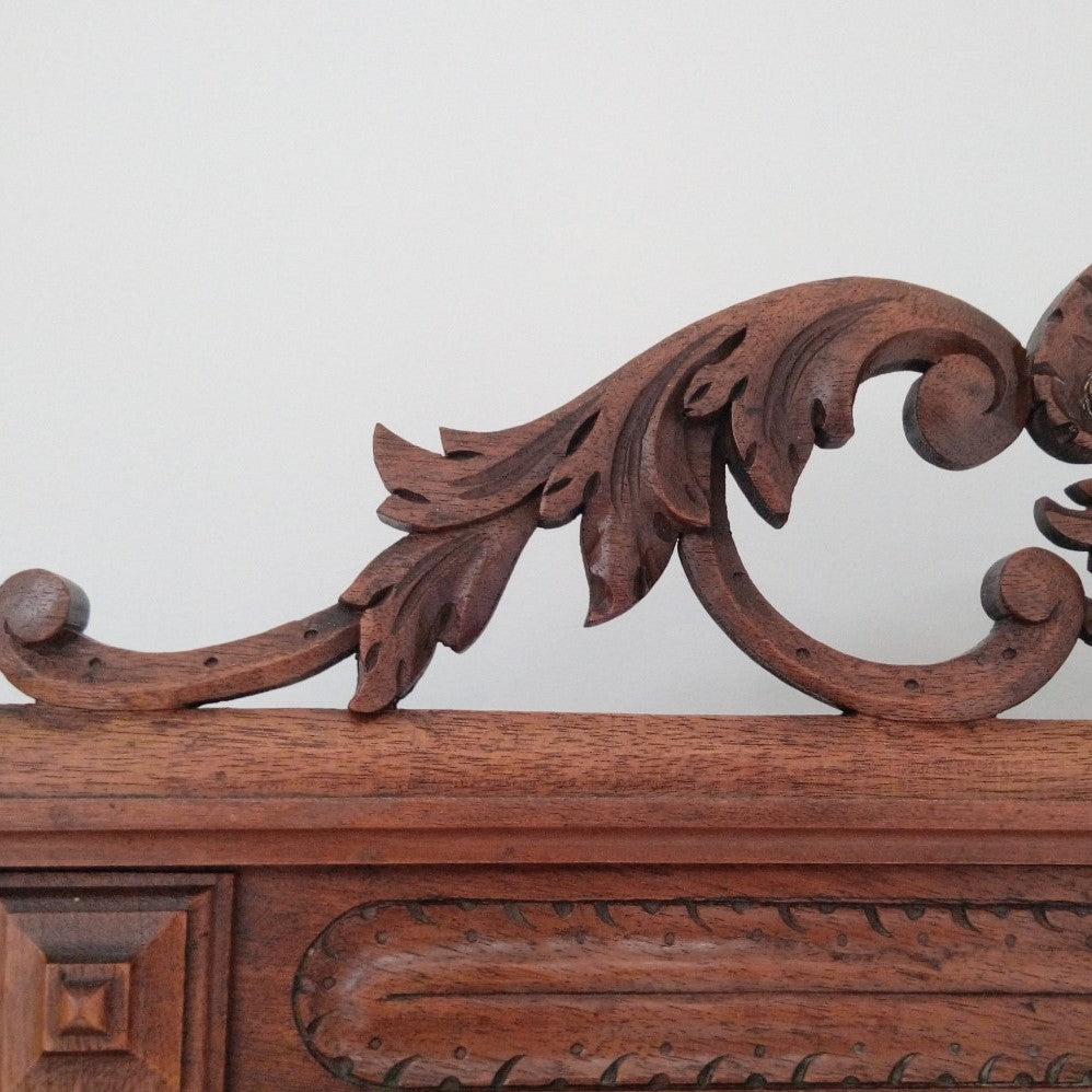 Carving on crest of French Mirror French Originals NZ